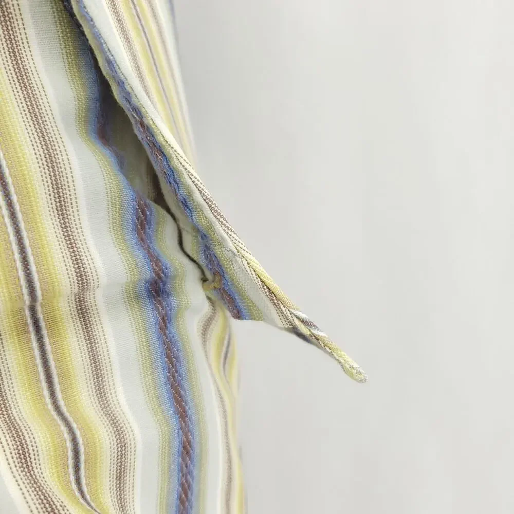 Tommy Bahama Indigo Palms Shirt Mens XL Yellow Blue Striped Cotton Button-Up